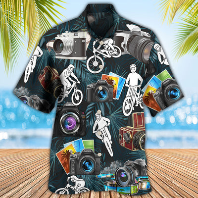 Camera I Like Cycling And Camera - Hawaiian Shirt - Owls Matrix LTD