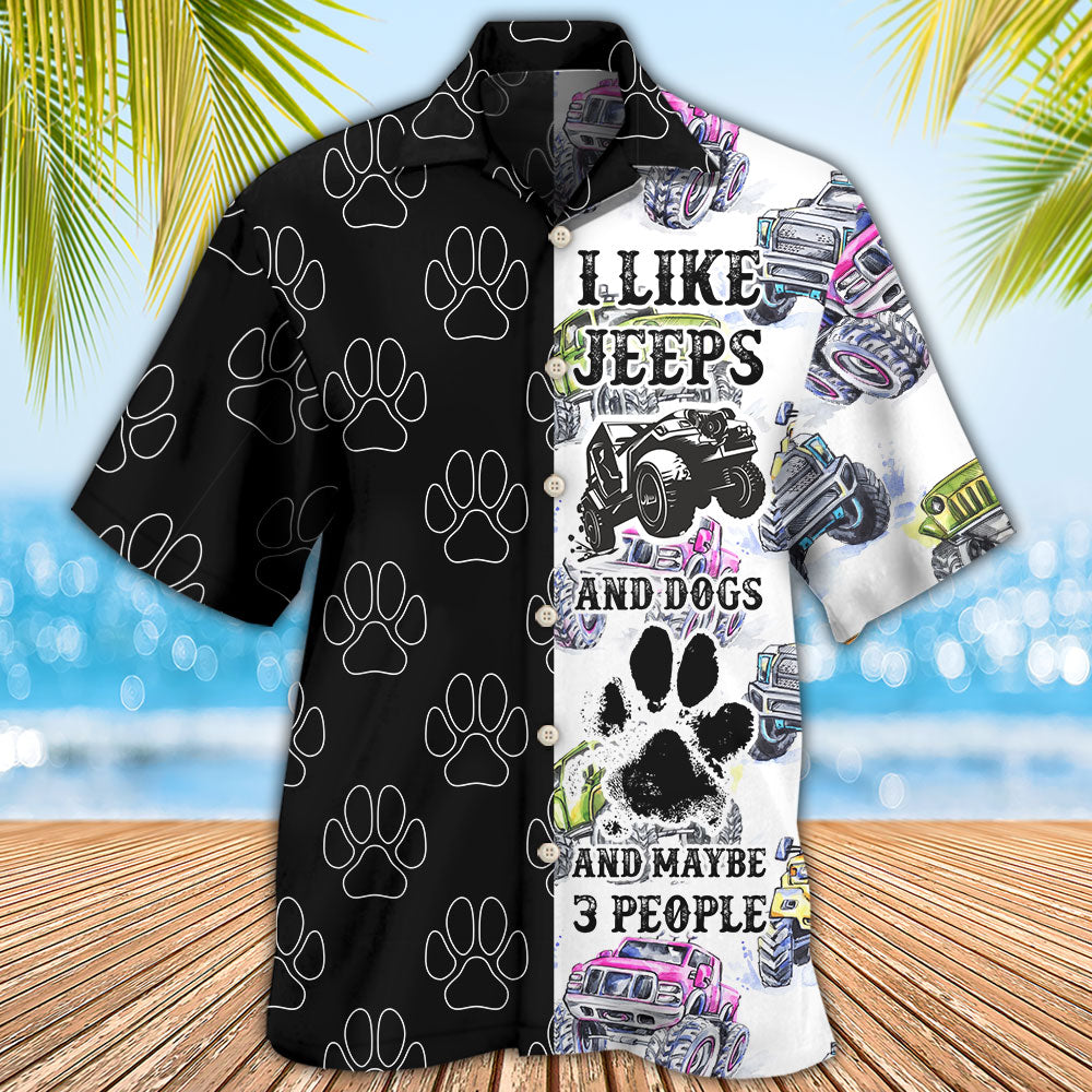 Jeeps I Like Jeeps And Dogs - Hawaiian Shirt - Owls Matrix LTD