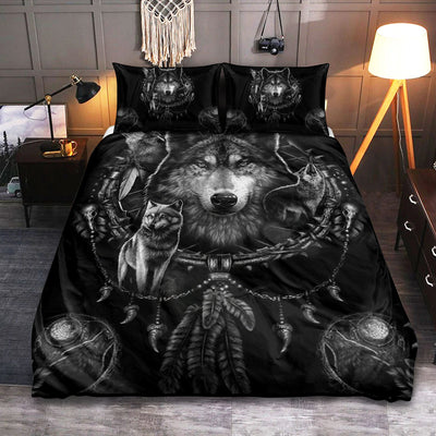 Wolf Dreamcatcher Black Style - Bedding Cover - Owls Matrix LTD
