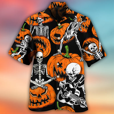 Halloween Skeleton Pumpkin Scary - Hawaiian Shirt - Owls Matrix LTD