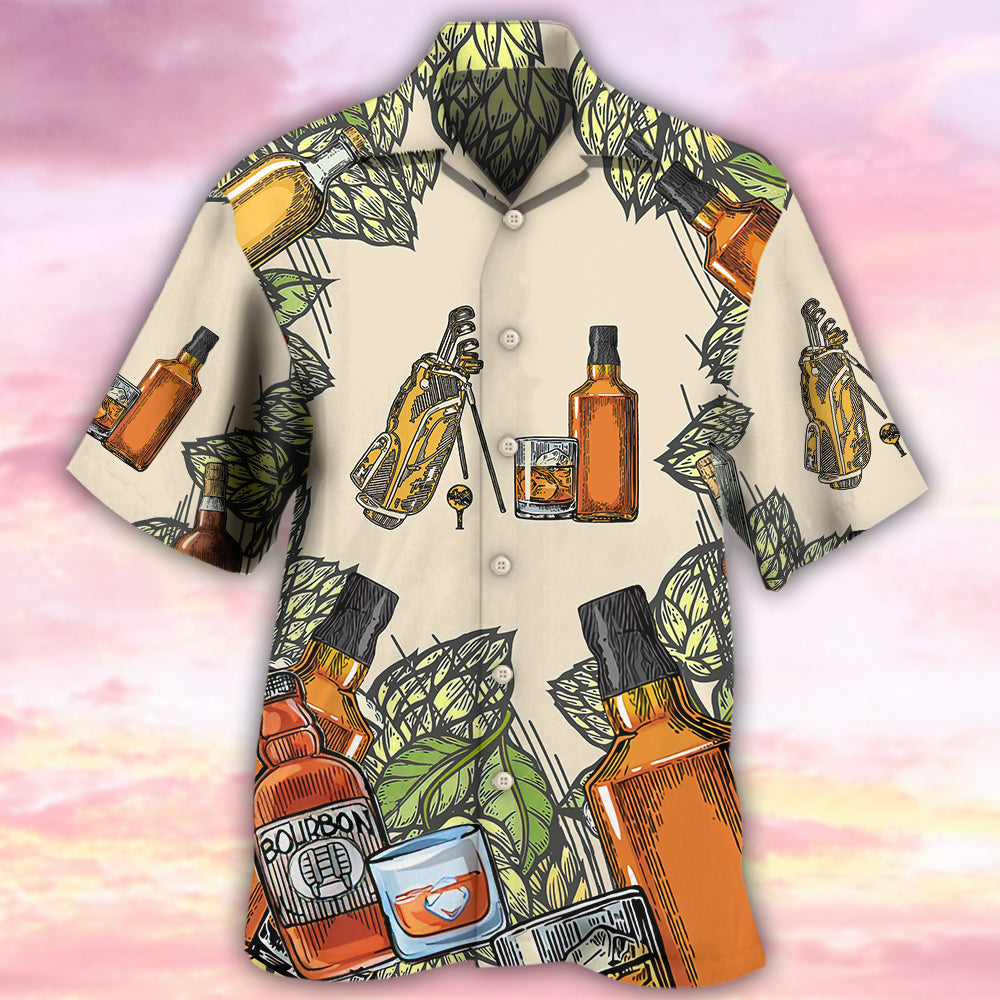 Golf And Bourbon I Like - Hawaiian Shirt - Owls Matrix LTD