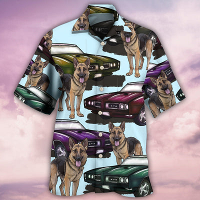 Car Muscle Car And Dog - Hawaiian Shirt - Owls Matrix LTD