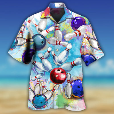 Bowling Ball And Pins Colorful Style - Hawaiian Shirt - Owls Matrix LTD
