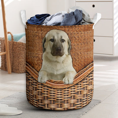 Anatolian Shepherd Dog Rattan Teaxture - Laundry Basket - Owls Matrix LTD