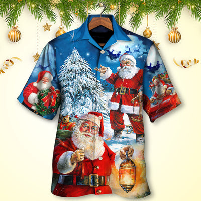Christmas Santa Claus Story Nights Christmas Is Coming Painting Style - Hawaiian Shirt - Owls Matrix LTD