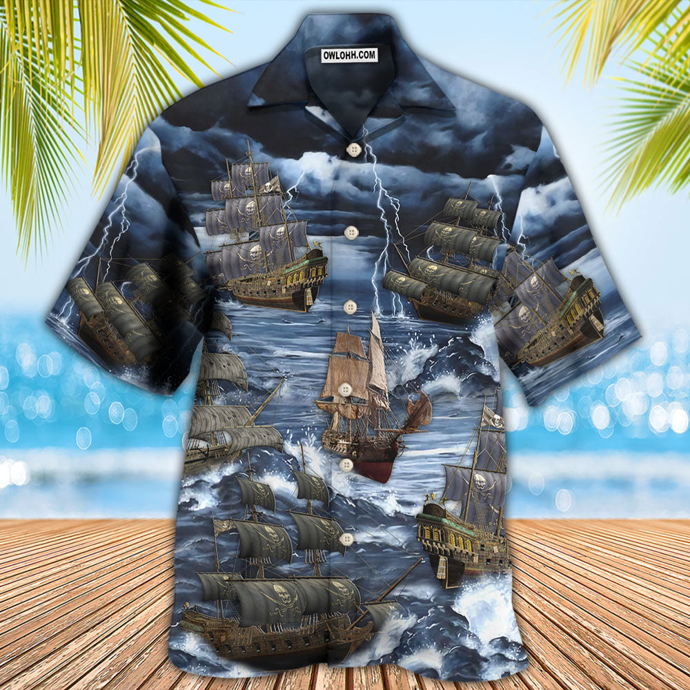 Sailing And Storm Thunder - Hawaiian Shirt - Owls Matrix LTD