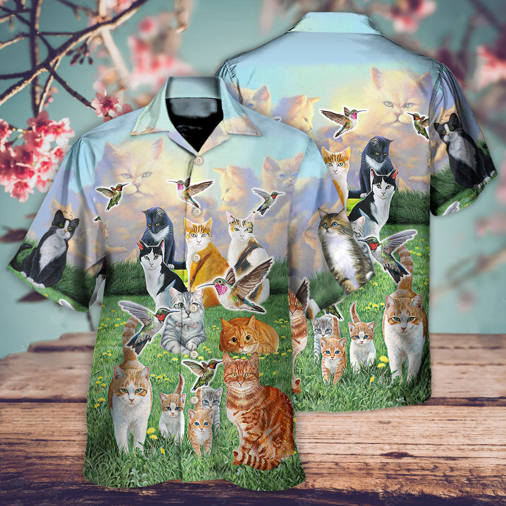 Cat Go To Heaven - Hawaiian Shirt - Owls Matrix LTD