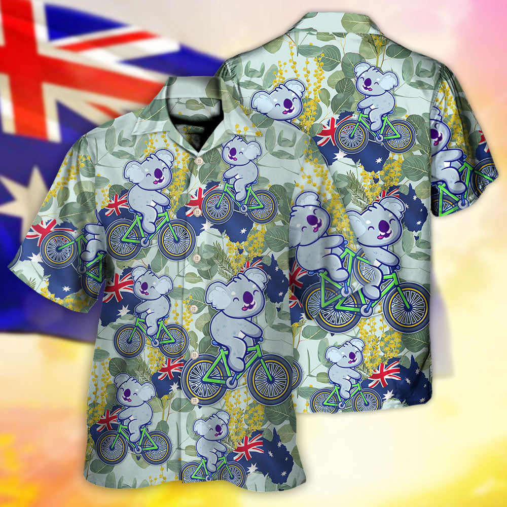 Koala Australia Ride Cycling Art - Hawaiian Shirt - Owls Matrix LTD