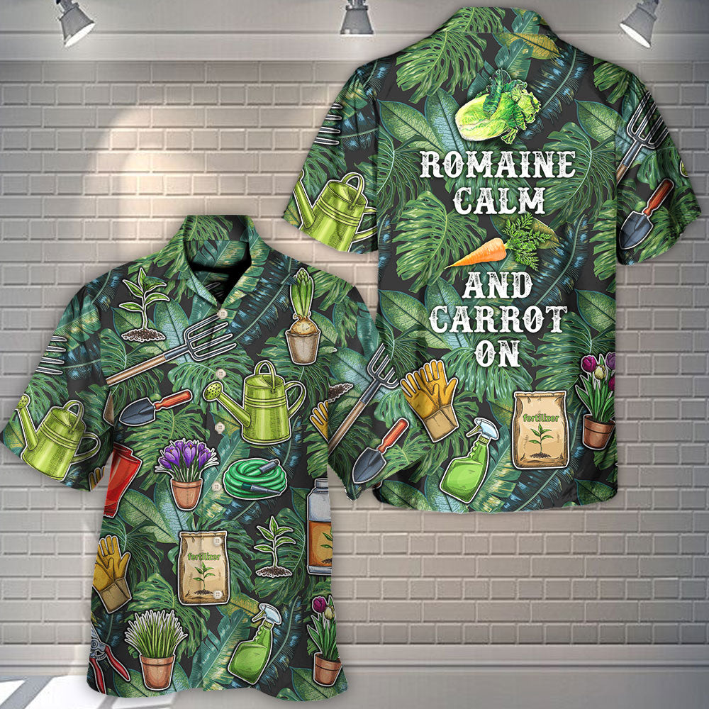 Gardening Romaine Clam And Carrot On Vintage Art - Hawaiian Shirt