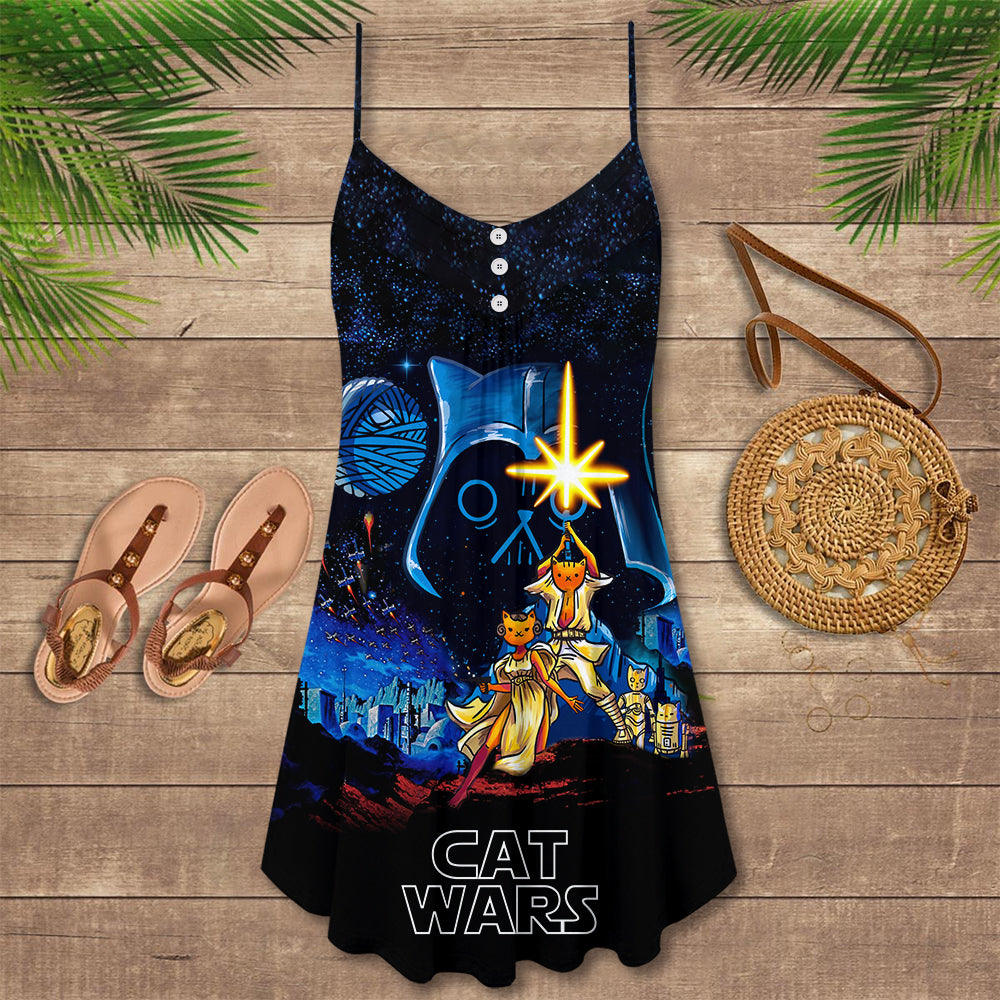 Star Wars Cat A New Hope - V-neck Sleeveless Cami Dress