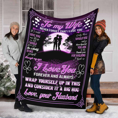 Family To My Wife Lover - Flannel Blanket - Owls Matrix LTD