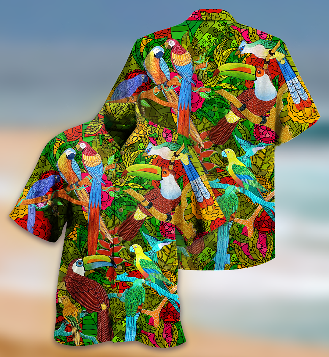 Parrot Love Human Love Sky - Hawaiian Shirt - Owls Matrix LTD