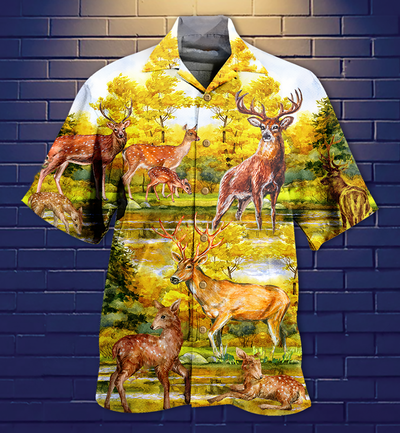 Deer Love Autumn - Hawaiian Shirt - Owls Matrix LTD
