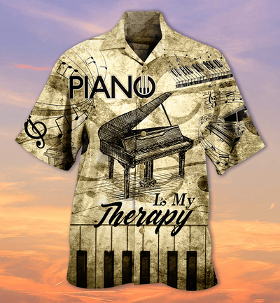 Piano Music Piano Is My Therapy - Hawaiian Shirt - Owls Matrix LTD