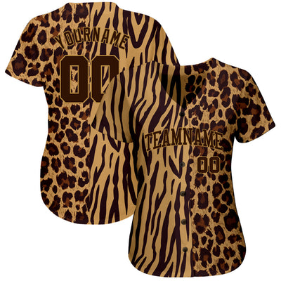 Custom 3D Pattern Design Leopard Skin Zebra Stripe Authentic Baseball Jersey - Owls Matrix LTD