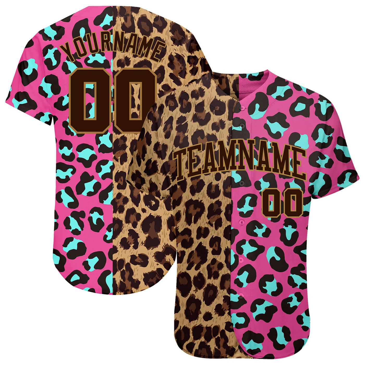 Custom 3D Pattern Design Leopard Authentic Baseball Jersey - Owls Matrix LTD