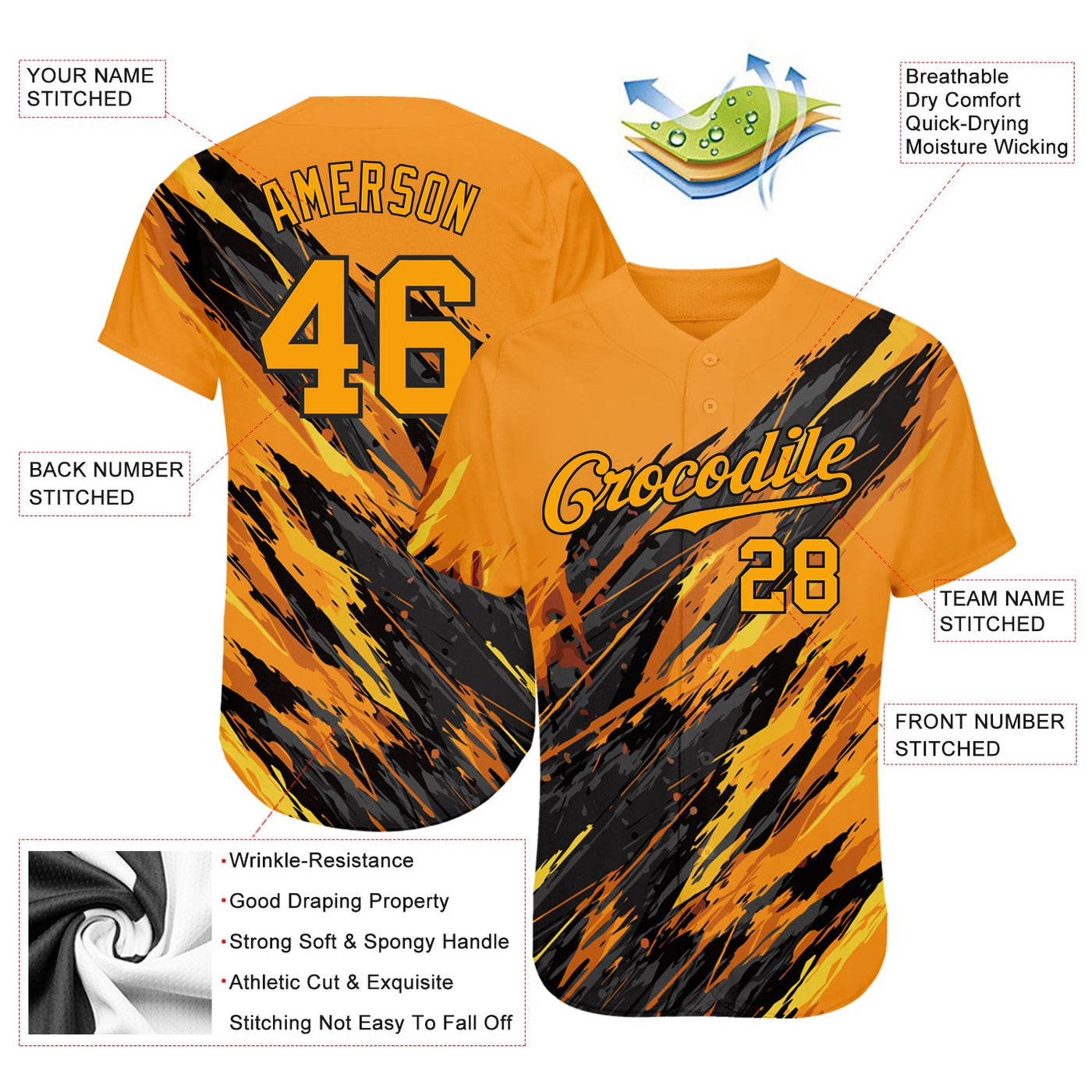 Custom 3D Pattern Design Sport Authentic Baseball Jersey - Owls Matrix LTD
