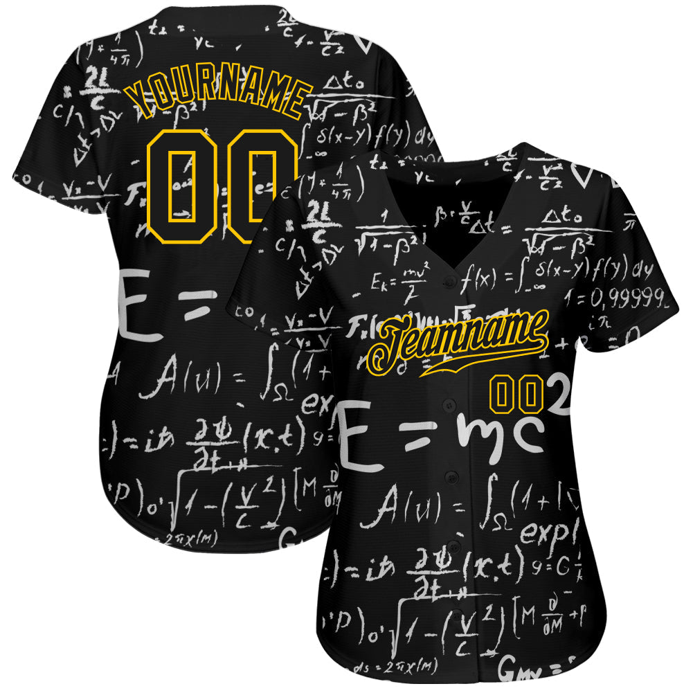 Custom 3D Pattern Design Math Authentic Baseball Jersey - Owls Matrix LTD
