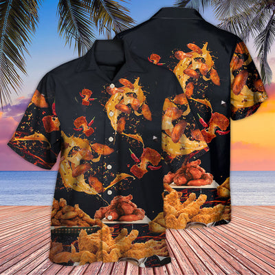 Food Chicken Wing Fast Food Delicious - Hawaiian Shirt - Owls Matrix LTD