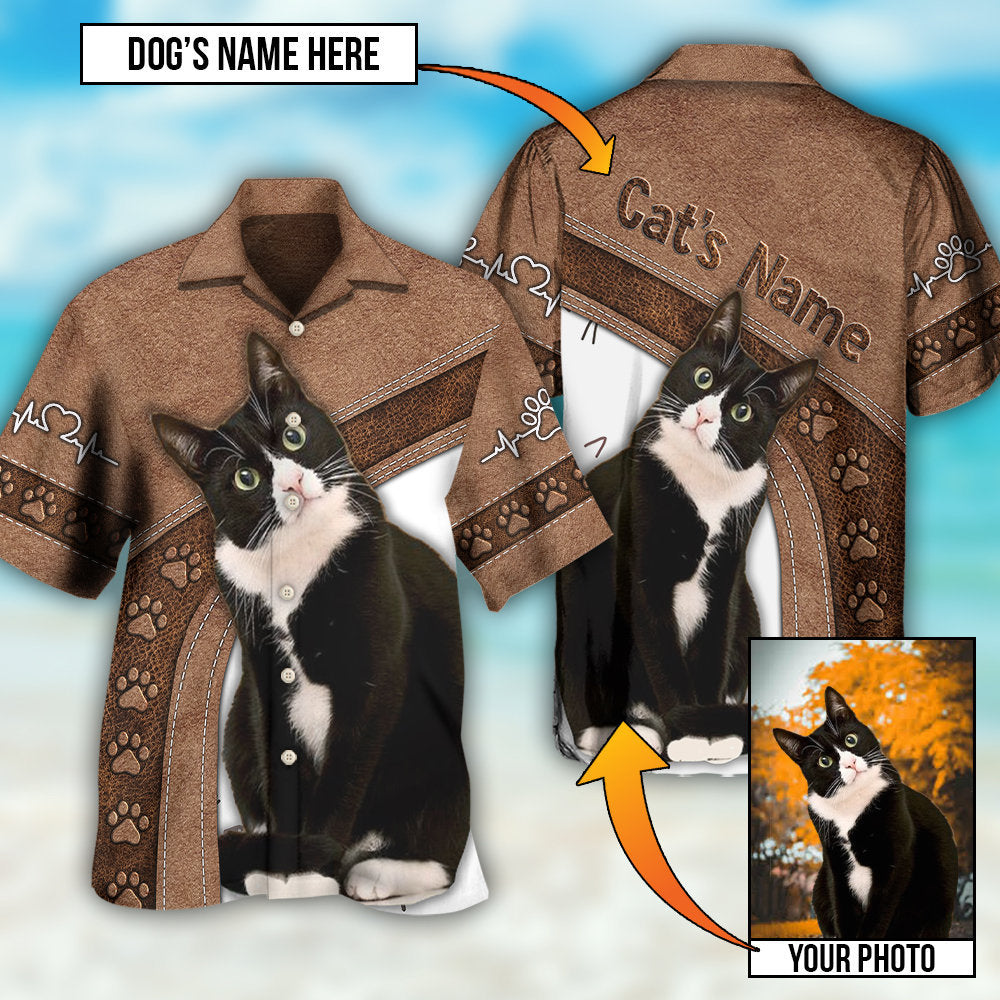 Black Cat Is My Best Friend Custom Photo - Hawaiian Shirt - Owls Matrix LTD