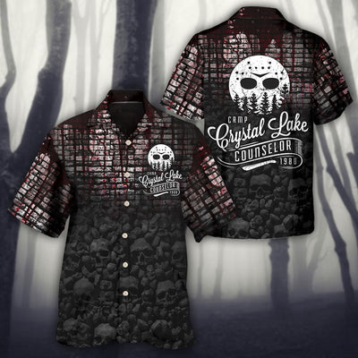 Halloween Camp Crystal Lake Counselor 1980 - Hawaiian Shirt - Owls Matrix LTD