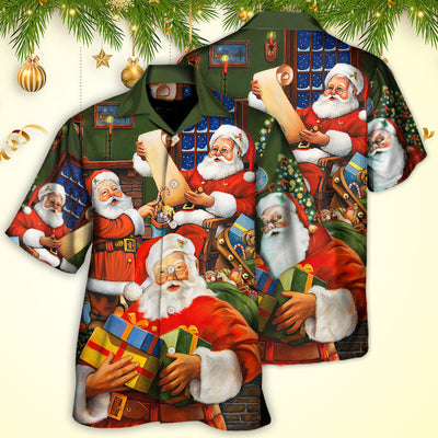 Christmas Santa Claus Gift For Xmas Art Style - Hawaiian Shirt - Owls Matrix LTD