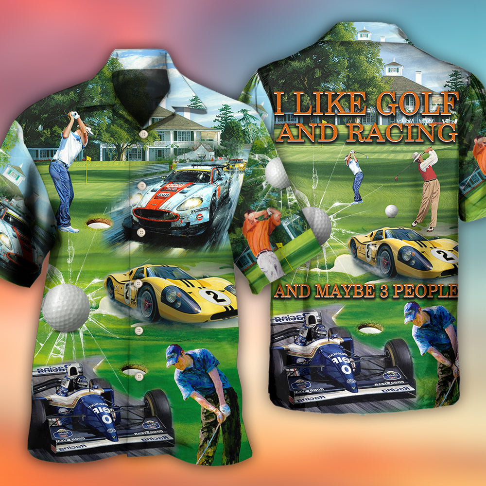 Racing And Golf Lover - Hawaiian Shirt - Owls Matrix LTD