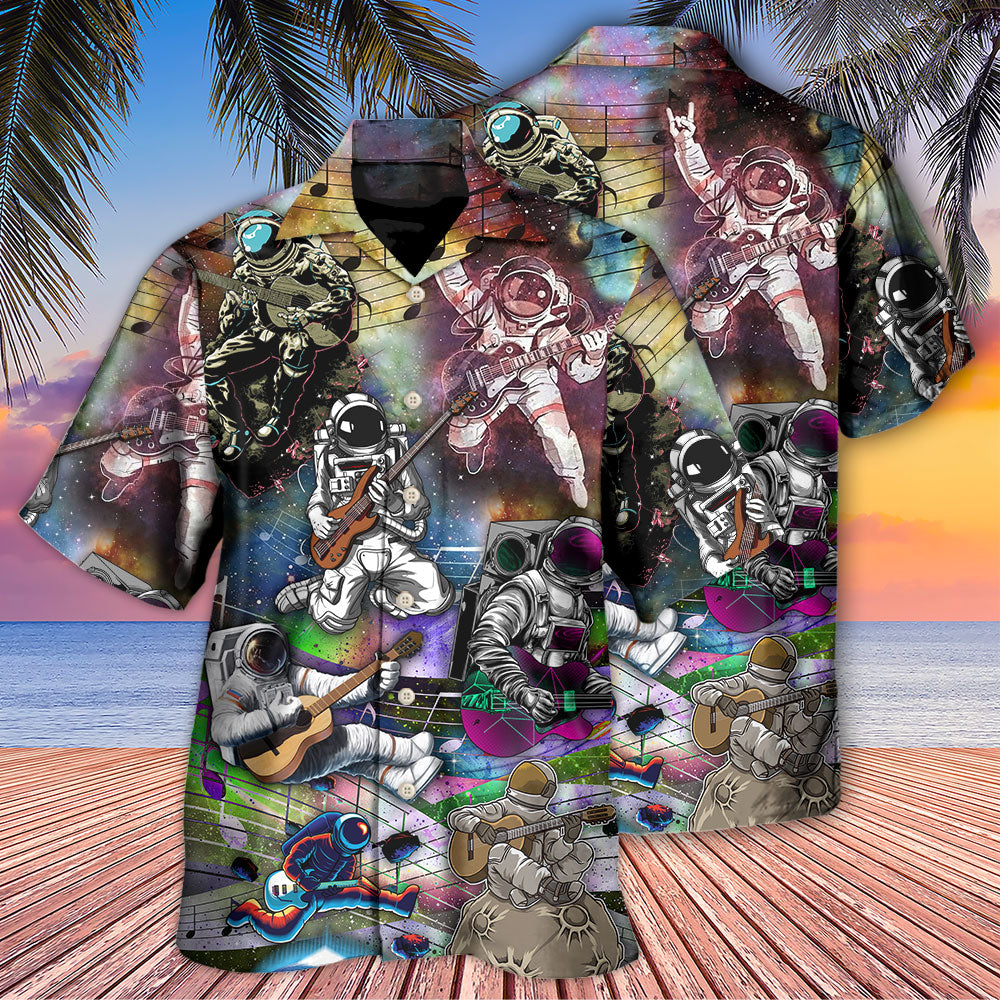 Guitar Music Astronaut Galaxy Art - Hawaiian Shirt - Owls Matrix LTD