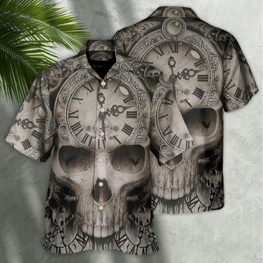 Skull This Time Is Ending - Hawaiian Shirt - Owls Matrix LTD