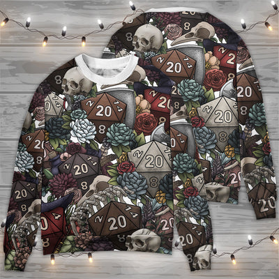 D20 Dice Dark Vibe - Sweater - Ugly Christmas Sweaters - Owls Matrix LTD