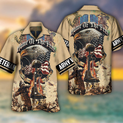 Veteran Army America Home Of The Free Because Of The Brave - Hawaiian Shirt - Owls Matrix LTD