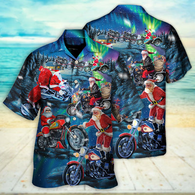 Christmas Santa Biker Crazy Driving - Hawaiian Shirt - Owls Matrix LTD