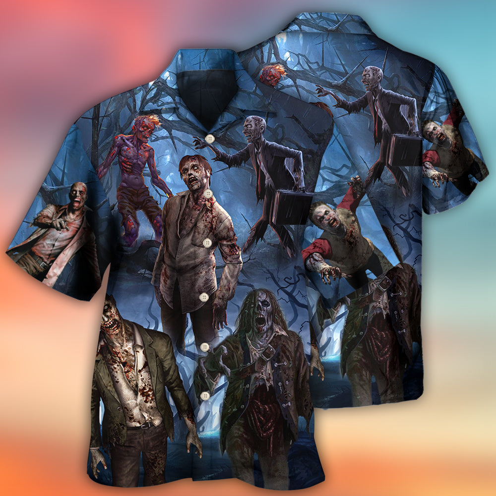 Zombie Blood Dark Scary Halloween - Hawaiian Shirt - Owls Matrix LTD
