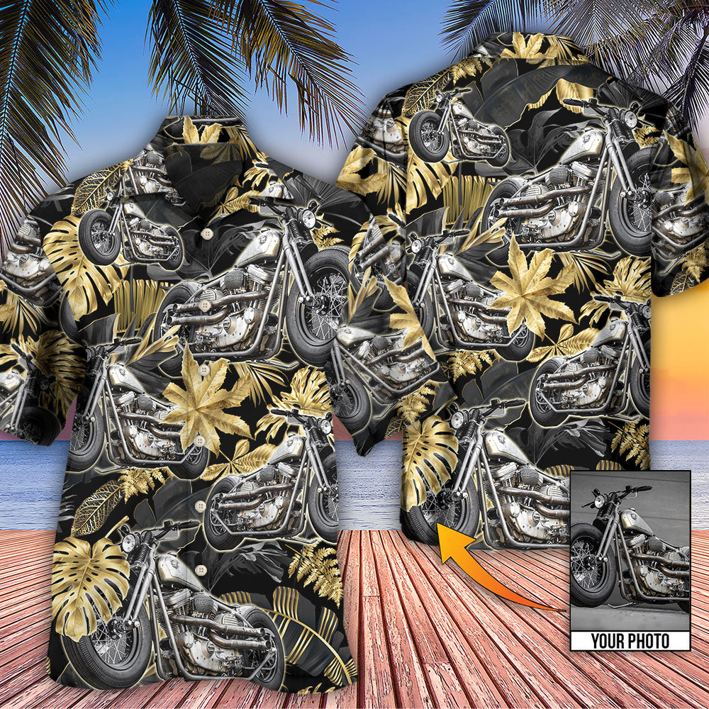 Bobber Motorcycle Tropical Vibe Custom Photo - Hawaiian Shirt - Owls Matrix LTD