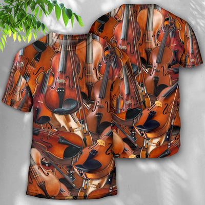Violin The Instrument For Intelligent People - Round Neck T-shirt - Owls Matrix LTD