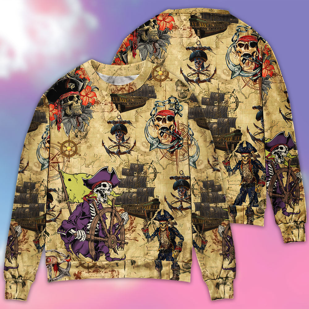 Skull Pirate So Scary - Sweater - Ugly Christmas Sweaters - Owls Matrix LTD