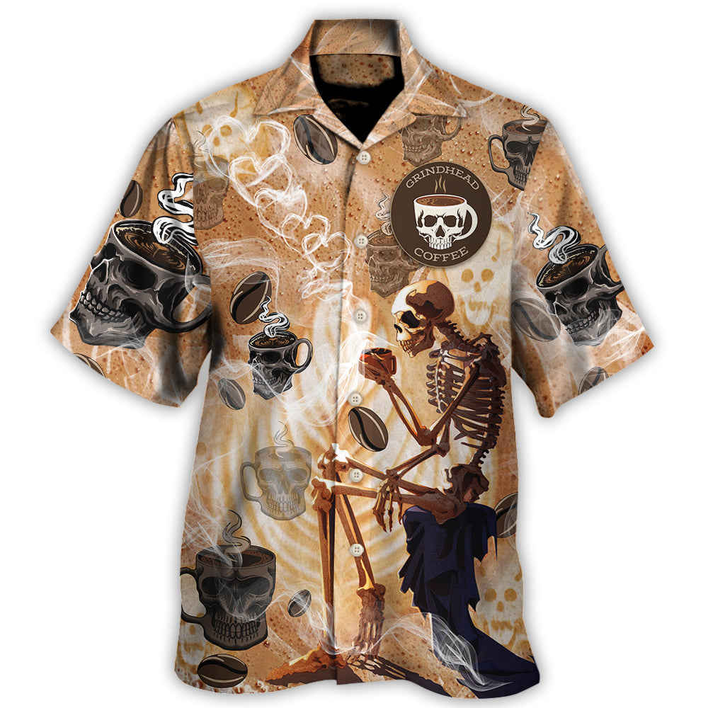 Skull Coffee Amazing Style For Pigue - Hawaiian Shirt - Owls Matrix LTD