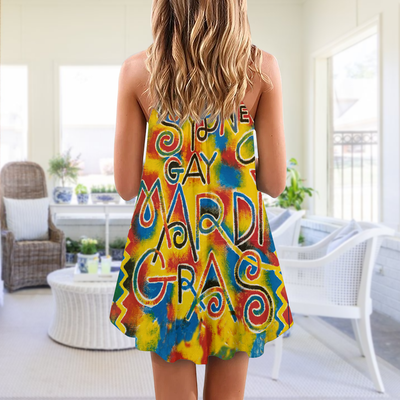 Sydney Mardi Gras Colorful Art - V-neck Sleeveless Cami Dress - Owls Matrix LTD