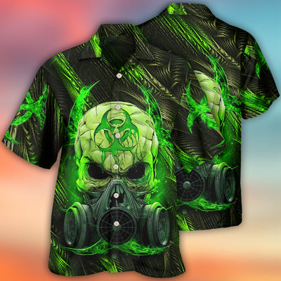 Skull Mask Green Lighting - Hawaiian Shirt - Owls Matrix LTD