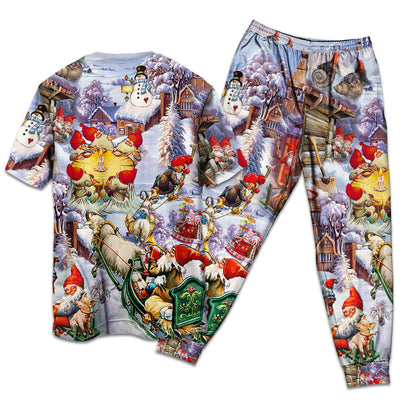Christmas Oh Santa Claus Gnomes - Pajamas Short Sleeve - Owls Matrix LTD