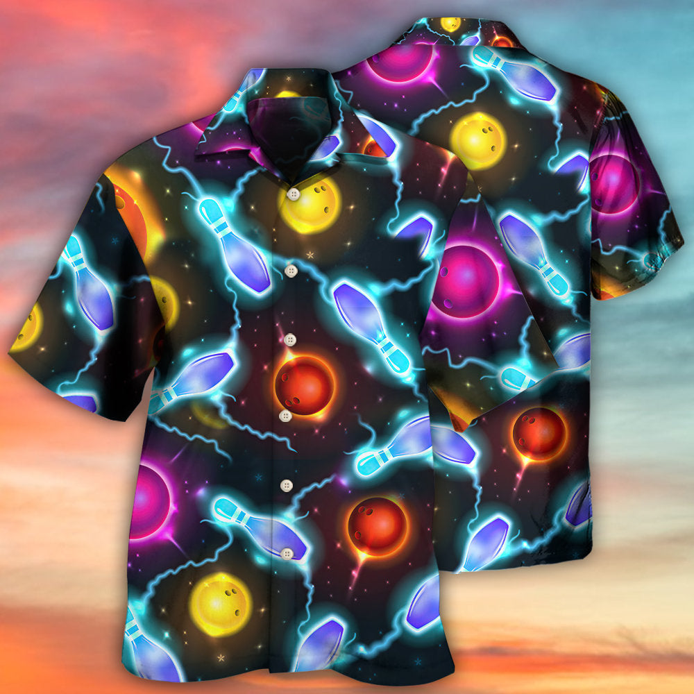 Bowling Ball And Pins Amazing Galaxy - Hawaiian Shirt - Owls Matrix LTD