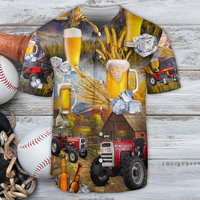 Beer And Tractor Autumn Farm Life - Baseball Jersey - Owls Matrix LTD