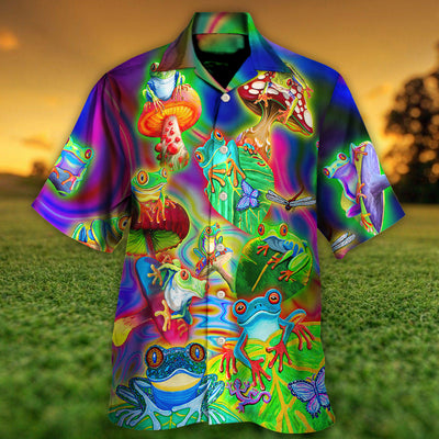 Frog Colorful Tropical Enjoying A Day Of Fun - Hawaiian Shirt - Owls Matrix LTD