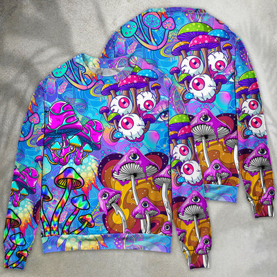Hippie Mushroom Colorful Cool Style - Sweater - Ugly Christmas Sweaters - Owls Matrix LTD