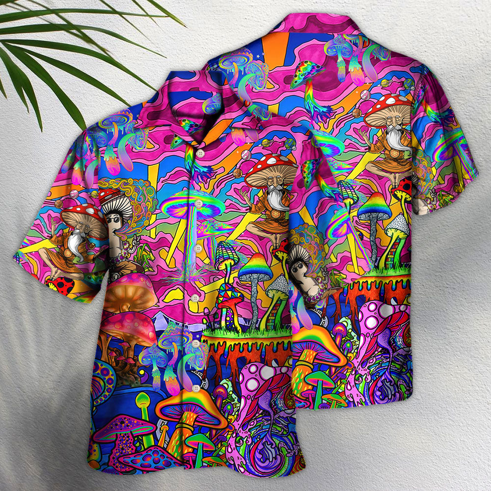 Hippie Magic Trippy Mushroom Awesome - Hawaiian Shirt - Owls Matrix LTD
