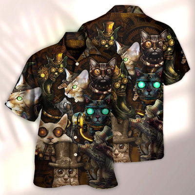 Cat Steampunk Art Steal Heart - Hawaiian Shirt - Owls Matrix LTD