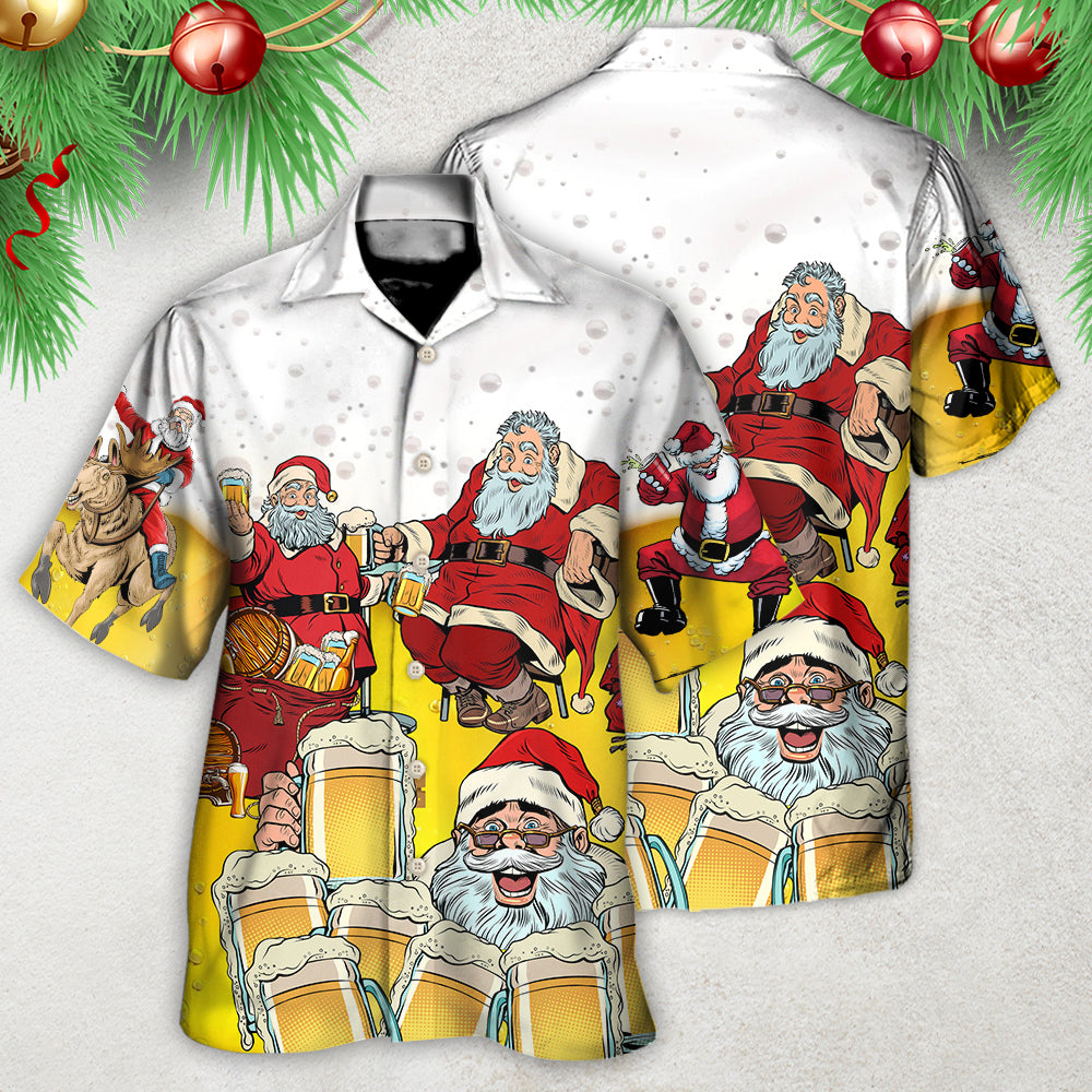 Christmas Santa I Want More Beer - Hawaiian Shirt - Owls Matrix LTD