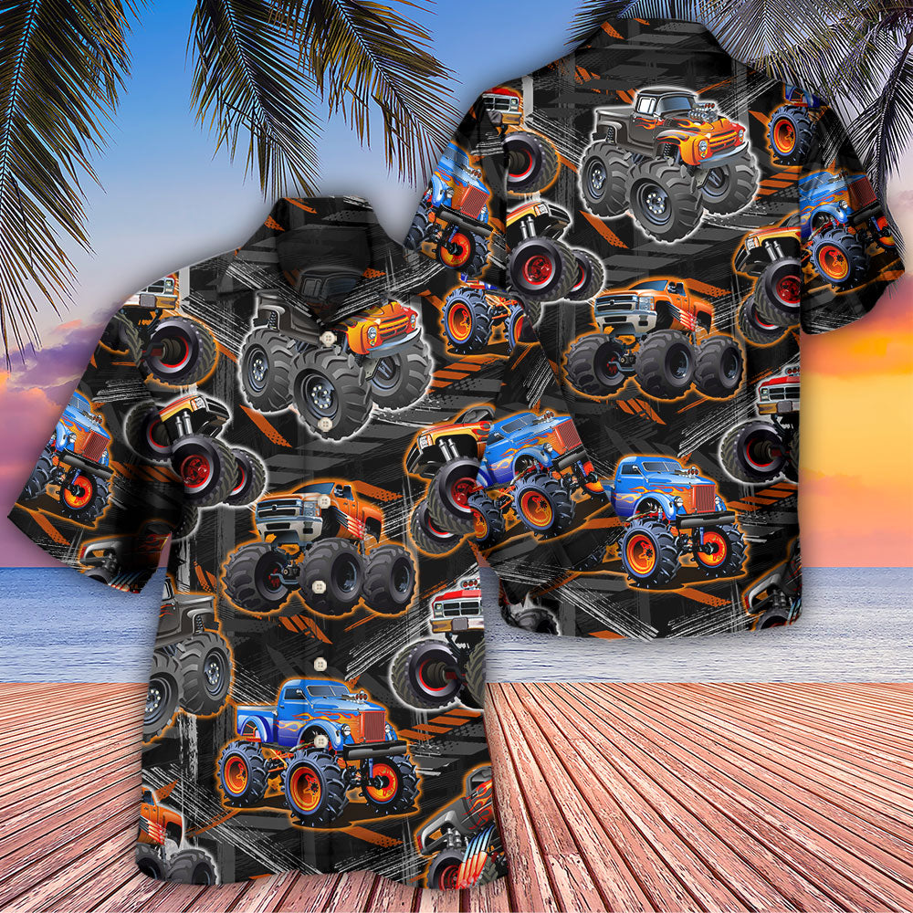 Monster Truck Racing Art - Hawaiian Shirt - Owls Matrix LTD