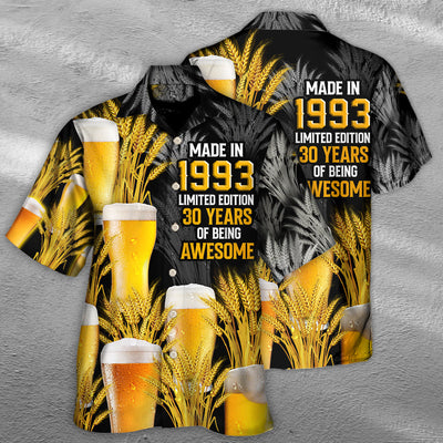 Beer Happy Drinking Beer Made In 1993 - Hawaiian Shirt - Owls Matrix LTD