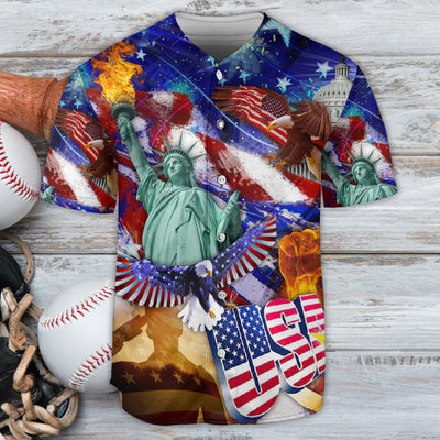 America Happy Independence Day - Baseball Jersey - Owls Matrix LTD